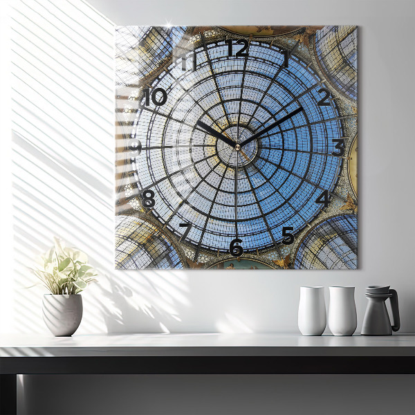 Szögletes fali üvegóra Milánói bevásárlóközpont