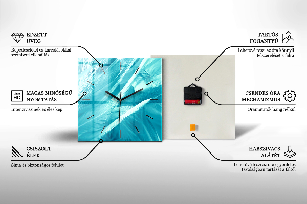 Szögletes fali üvegóra La Veneria Reale Múzeum