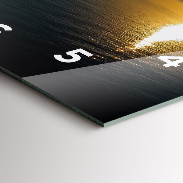 Szögletes fali üvegóra Napkelte táj