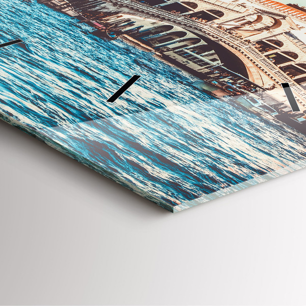 Szögletes fali üvegóra Rialto híd Velencében