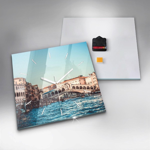 Szögletes fali üvegóra Rialto híd Velencében