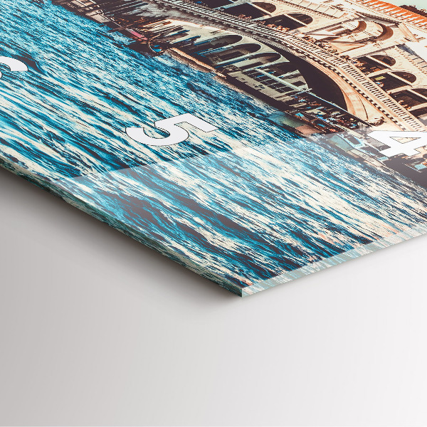 Szögletes fali üvegóra Rialto híd Velencében