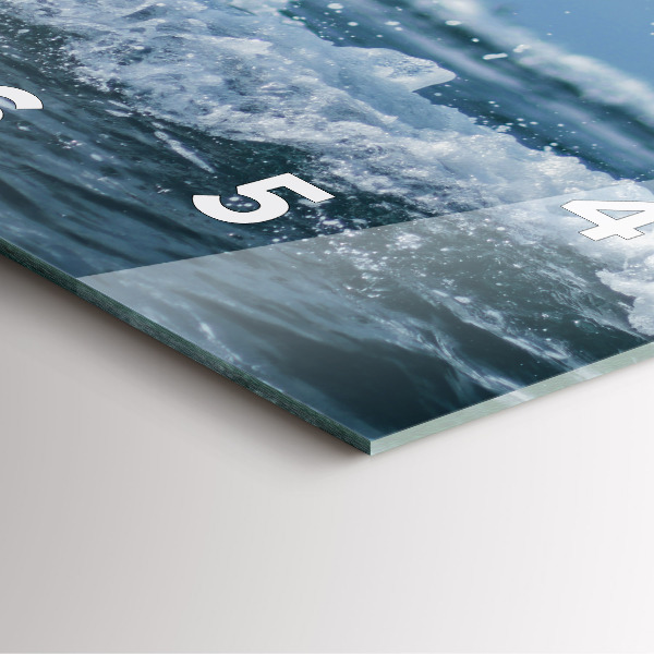 Szögletes fali üvegóra Tengeri hullám fotózás