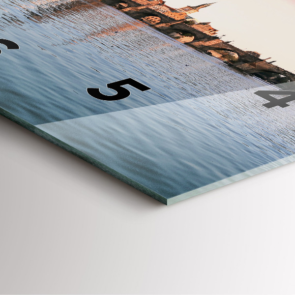 Szögletes fali üvegóra Károly híd Prágában