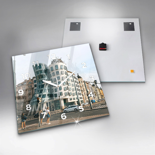 Szögletes fali üvegóra Táncoló ház Prága