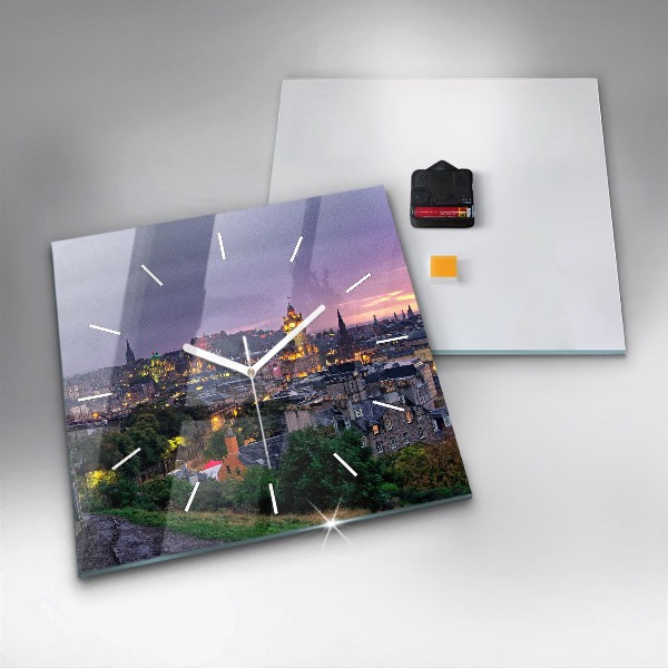 Szögletes fali üvegóra Edinburgh a Calton Hilltől