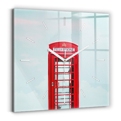 Szögletes fali üvegóra Nyilvános telefon