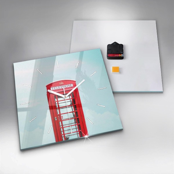 Szögletes fali üvegóra Nyilvános telefon