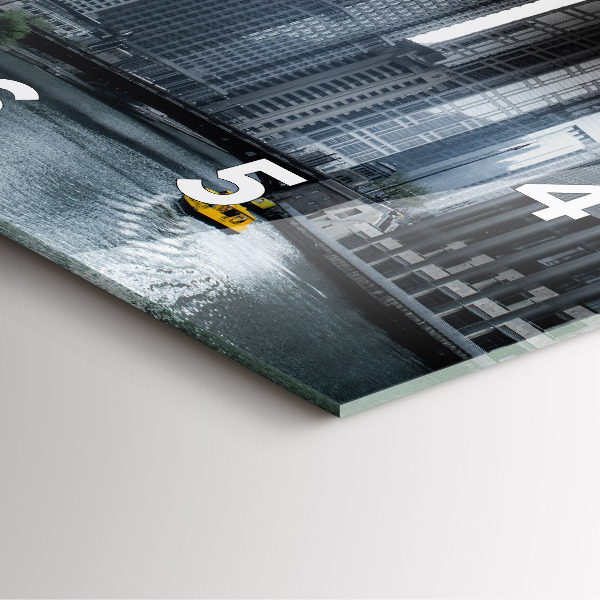 Szögletes fali üvegóra Városi panoráma