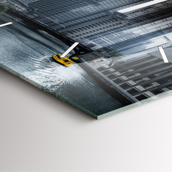 Szögletes fali üvegóra Városi panoráma