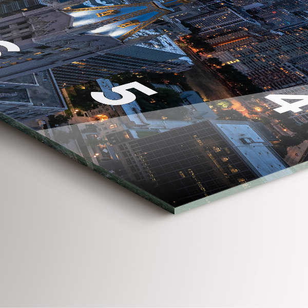 Szögletes fali üvegóra Fénykép Chicagoról