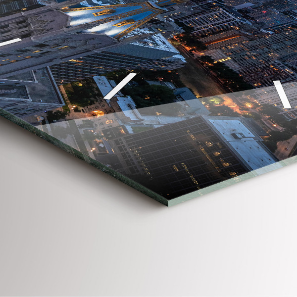 Szögletes fali üvegóra Fénykép Chicagoról