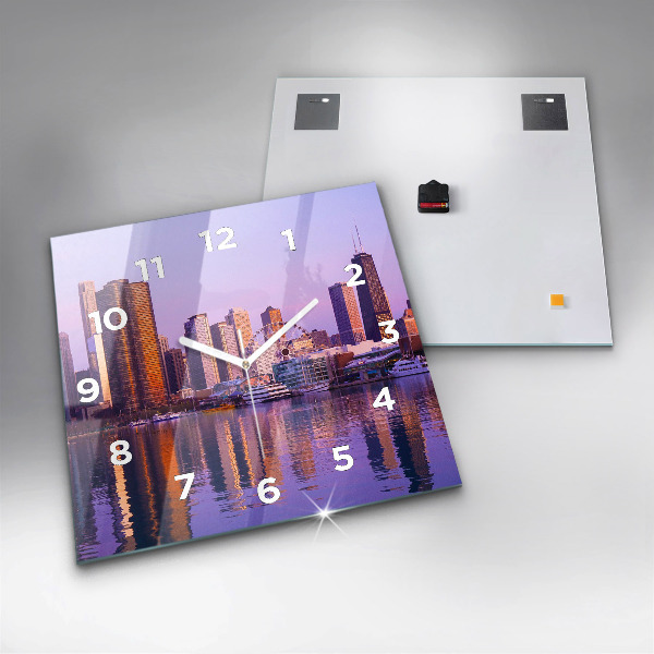 Szögletes fali üvegóra Kilátás az Egyesült Államok felhőkarcolóira