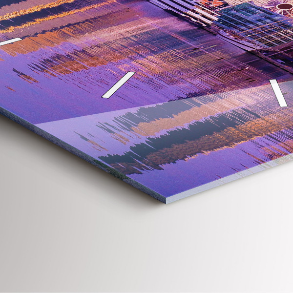 Szögletes fali üvegóra Kilátás az Egyesült Államok felhőkarcolóira