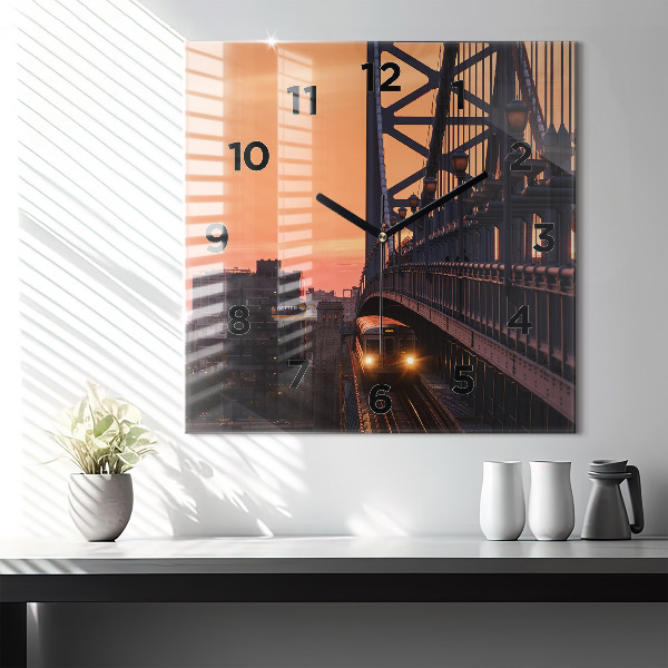 Szögletes fali üvegóra Benjamin Franklin híd