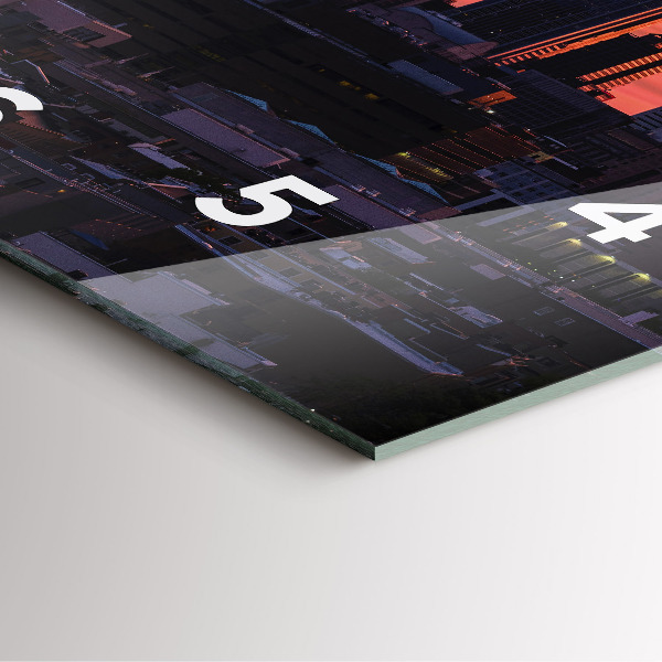 Szögletes fali üvegóra Philadelphia város látképe