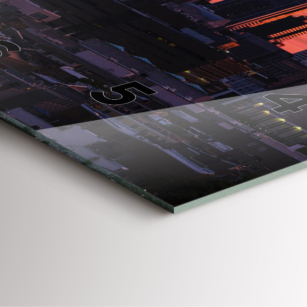 Szögletes fali üvegóra Philadelphia város látképe