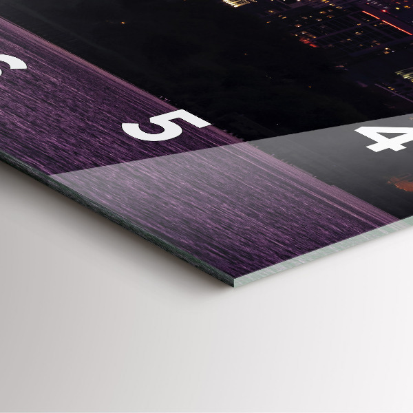 Szögletes fali üvegóra Philadelphia város látképe