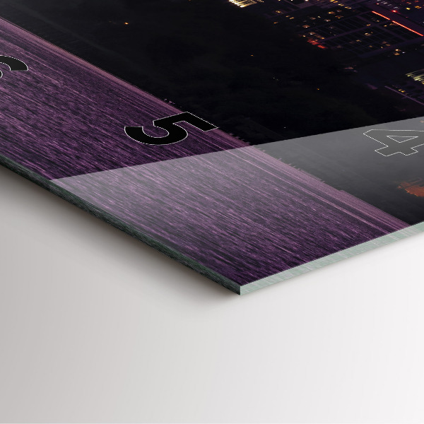 Szögletes fali üvegóra Philadelphia város látképe