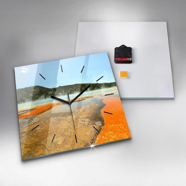 Szögletes fali üvegóra Tó hegyekkel