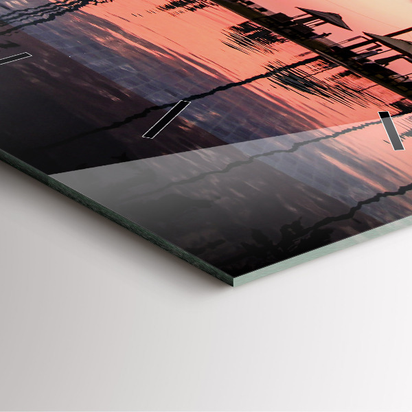 Szögletes fali üvegóra Pálmafák Hawaii-on