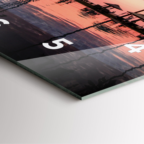 Szögletes fali üvegóra Pálmafák Hawaii-on