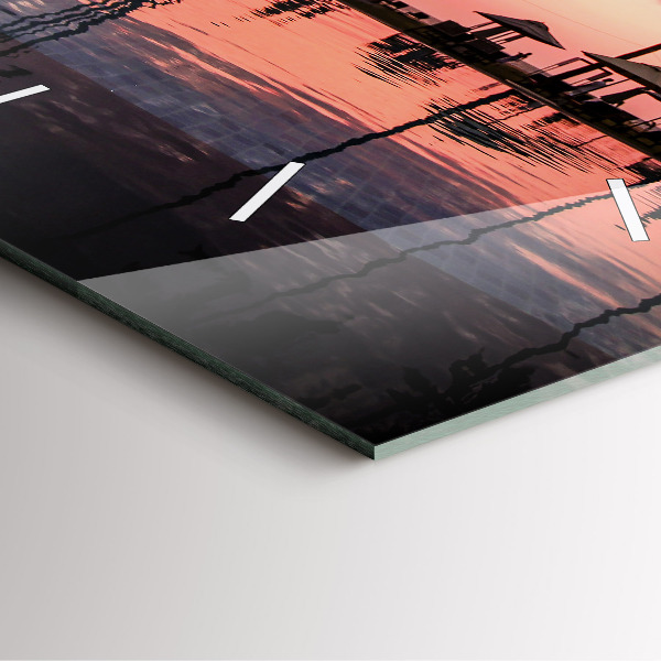 Szögletes fali üvegóra Pálmafák Hawaii-on