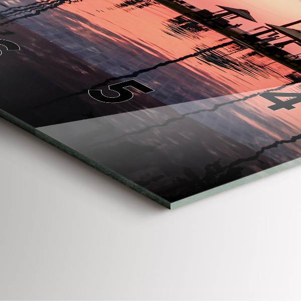 Szögletes fali üvegóra Pálmafák Hawaii-on