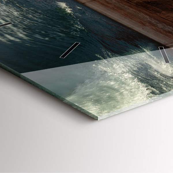 Szögletes fali üvegóra Személy vízisí