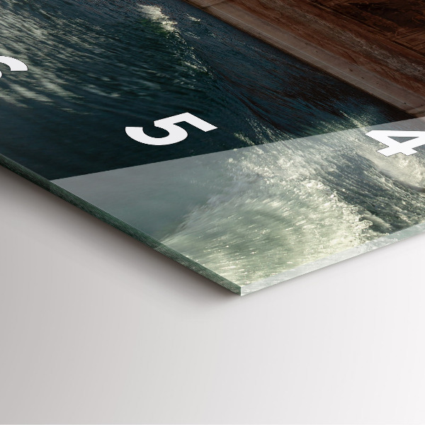 Szögletes fali üvegóra Személy vízisí