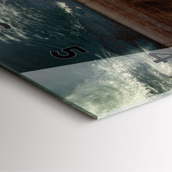 Szögletes fali üvegóra Személy vízisí