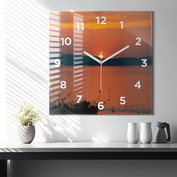 Szögletes fali üvegóra Este a Balaton