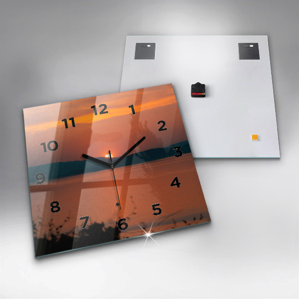 Szögletes fali üvegóra Este a Balaton