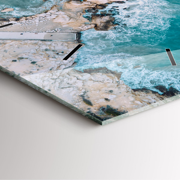 Szögletes fali üvegóra Fjordok Costa Blancában