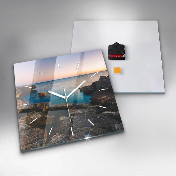 Szögletes fali üvegóra Tengeri táj
