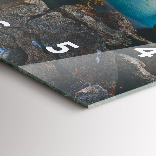 Szögletes fali üvegóra Tengeri táj