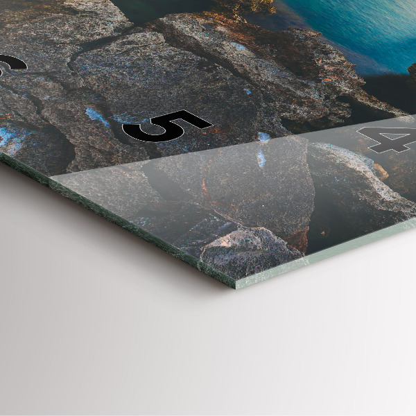 Szögletes fali üvegóra Tengeri táj