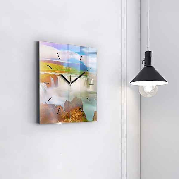 Szögletes fali üvegóra Godafoss Izlandon
