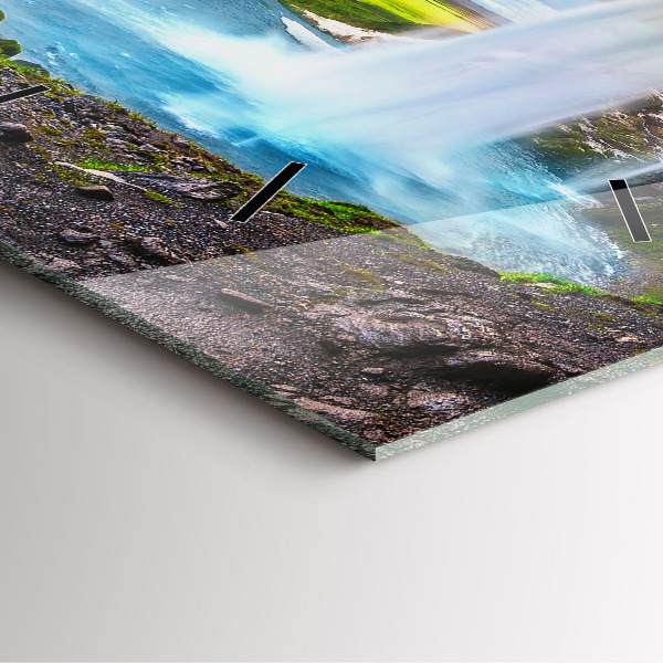 Szögletes fali üvegóra Vízesés Izlandon