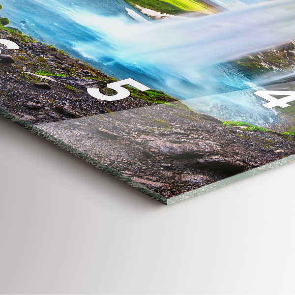 Szögletes fali üvegóra Vízesés Izlandon