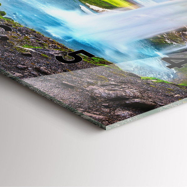 Szögletes fali üvegóra Vízesés Izlandon