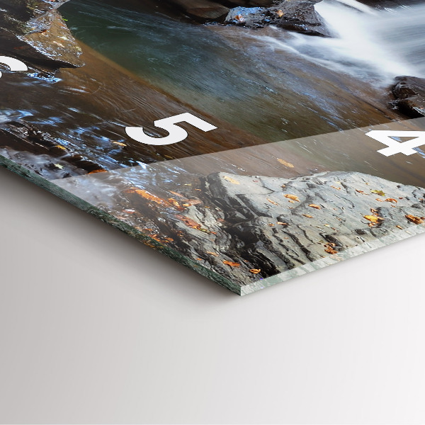 Szögletes fali üvegóra Vízesés és Izland sziklái