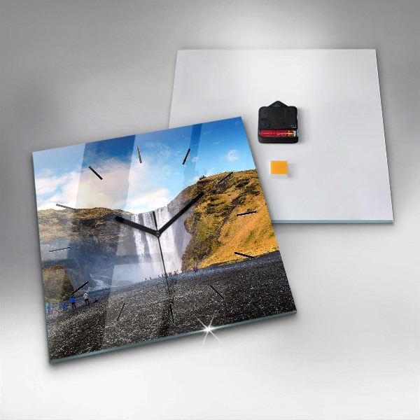 Szögletes fali üvegóra Vízesés Izlandon