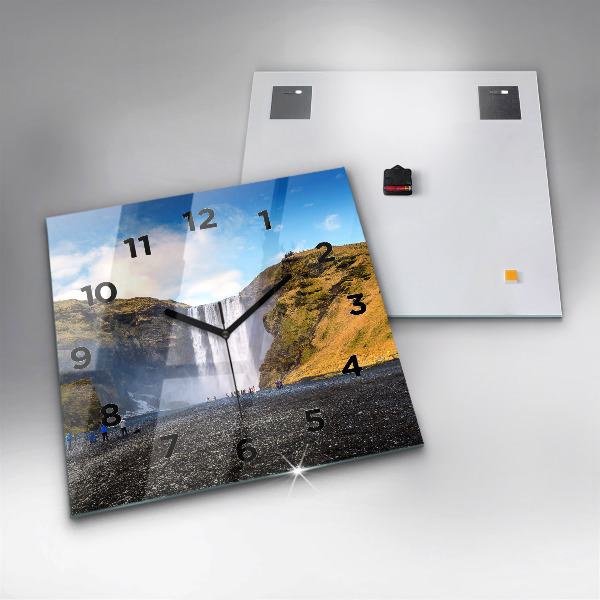Szögletes fali üvegóra Vízesés Izlandon