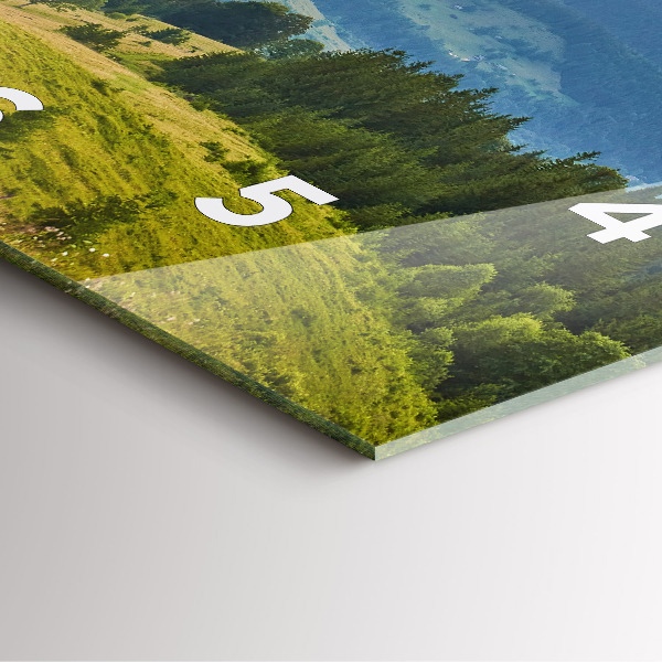 Szögletes fali üvegóra Táj erdőkkel