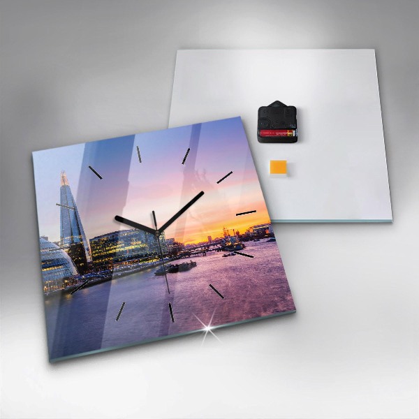 Szögletes fali üvegóra Kilátás Londonra