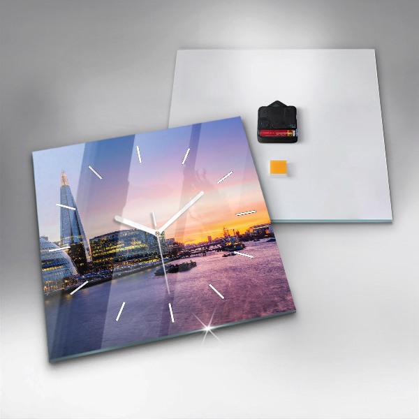 Szögletes fali üvegóra Kilátás Londonra