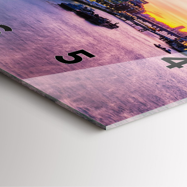 Szögletes fali üvegóra Kilátás Londonra