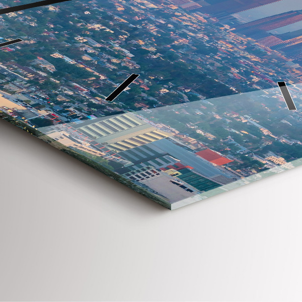 Szögletes fali üvegóra Los Angeles-i naplemente