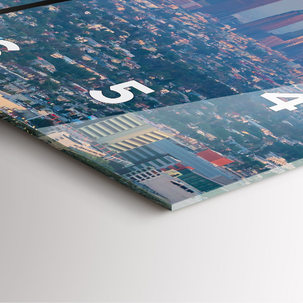 Szögletes fali üvegóra Los Angeles-i naplemente